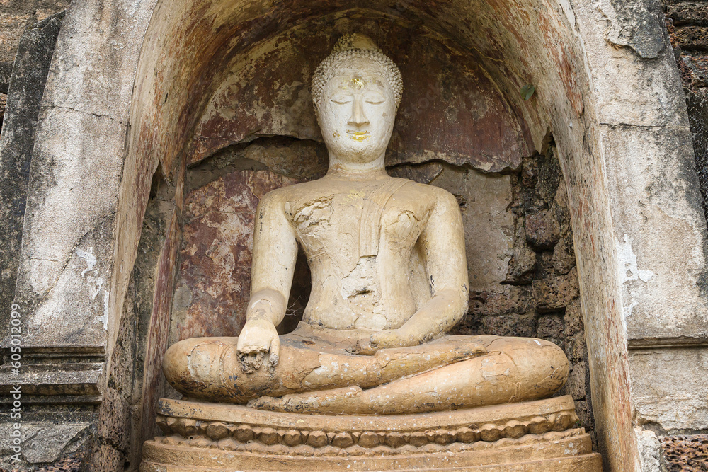 Seated Buddha at Wat Chang Lom in Si Satchanalai