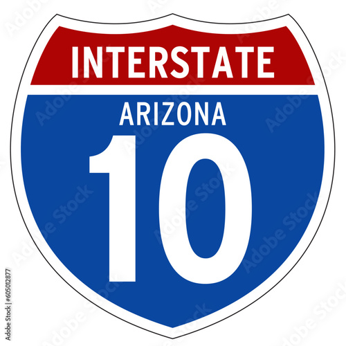 Interstate 10 Sign, I-10, Arizona, Isolated Road Sign vector