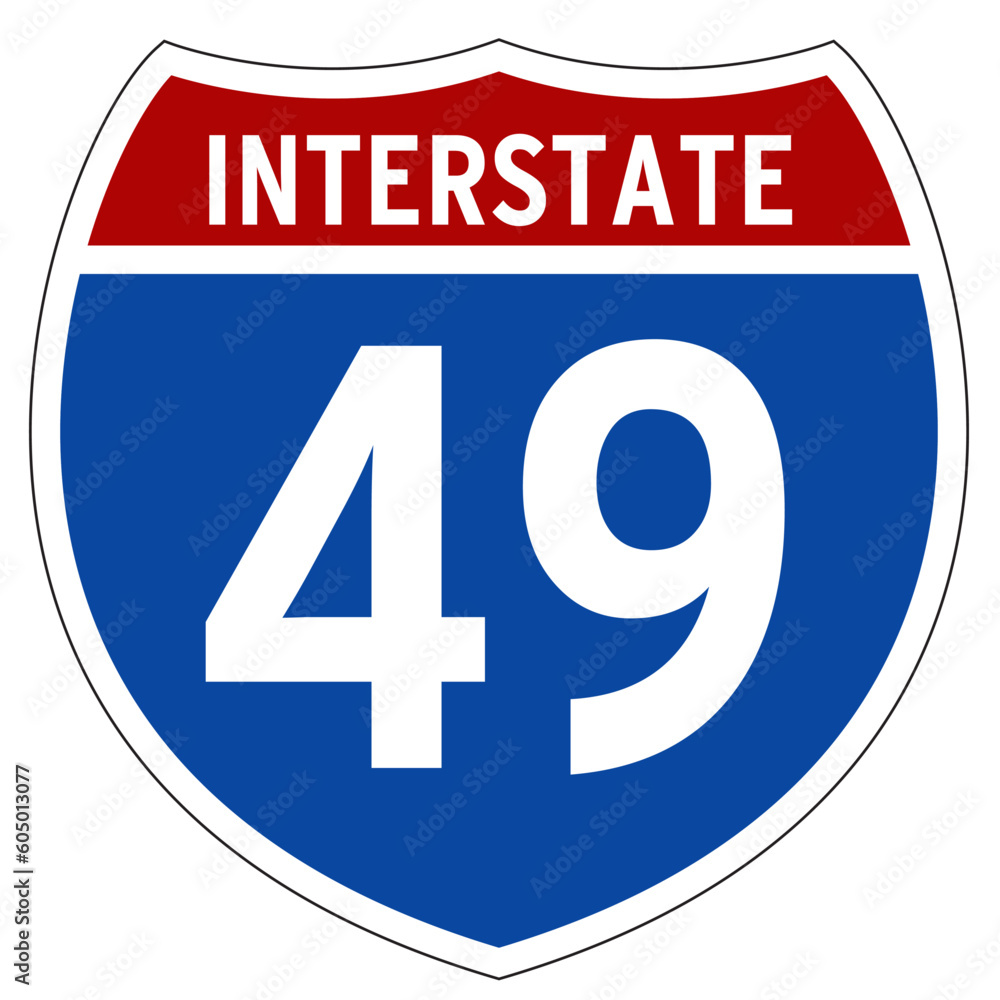Interstate 49 Sign, I-49, Isolated Road Sign vector Interstate 49 Sign, I-49, Isolated Road Sign vector