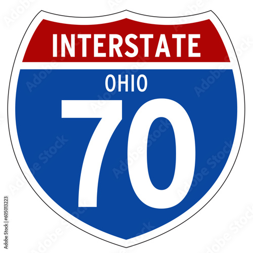 Interstate 70 Sign, I-70, Ohio, Isolated Road Sign vector
