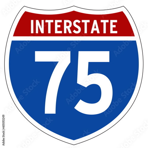 Interstate 75 Sign, I-75, Isolated Road Sign vector