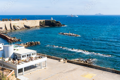 Piazza Bovio outstretched in the Mediterranean sea  in Piombino city center  Province of Livorno  Tuscany  Italy