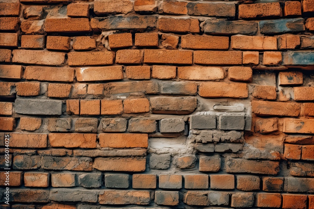 Red brick wall background Generative AI