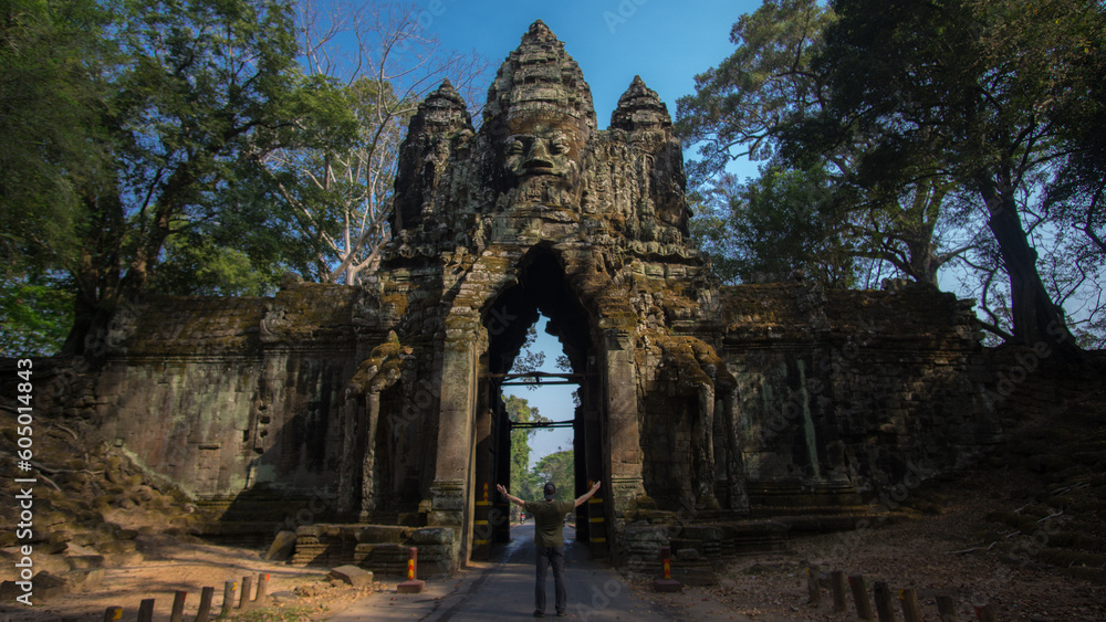 Mystical Gateways: Ancient Face Gate in Cambodia, Siem Reap Mystical Gateways: Ancient Face Gate in Cambodia, Siem Reap