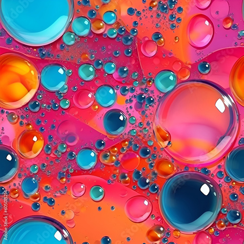 Abstract liquid bright paint seamless pattern. AI generative