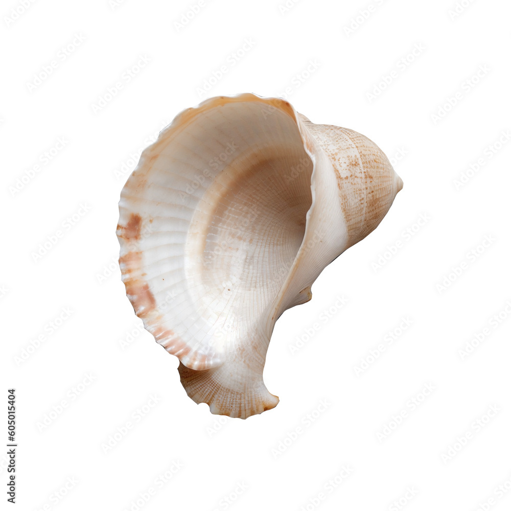 single isolated sea shell bright conch on transparent background, generative AI single isolated sea shell bright conch on transparent background, generative AI
