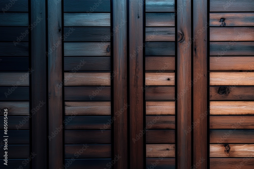For the background, a modern wall seamless pattern covering with vertical wood slats is used, copy space, 3d rendering illustration Generative AI For the background, a modern wall seamless pattern covering with vertical wood slats is used, copy space, 3d rendering illustration Generative AI