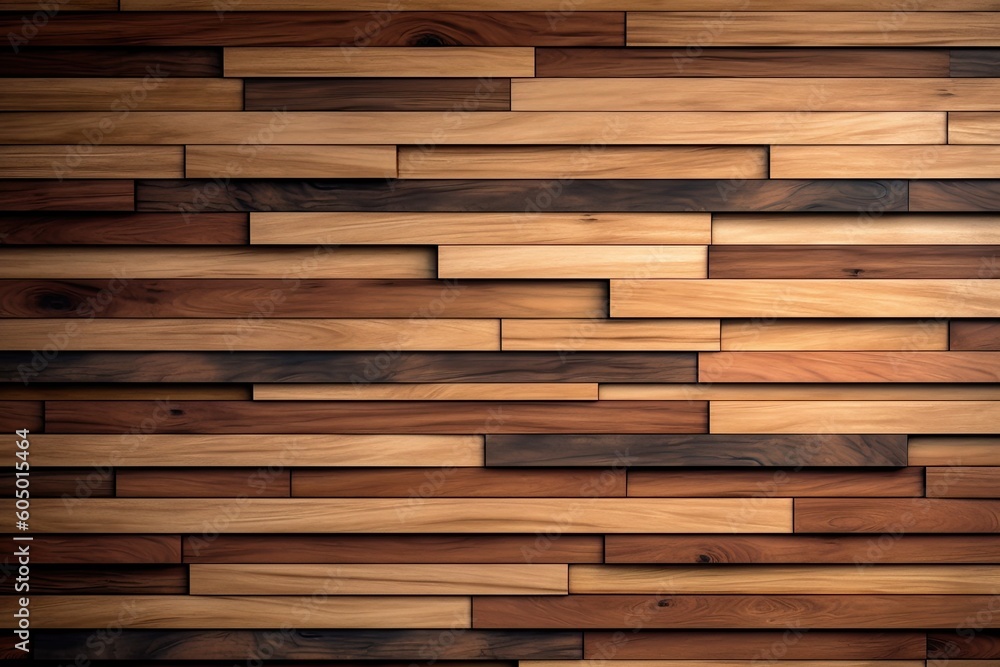 Wooden slats texture for interior decoration, Texture wallpaper background, backdrop Texture for Architectural 3D rendering. Generative AI