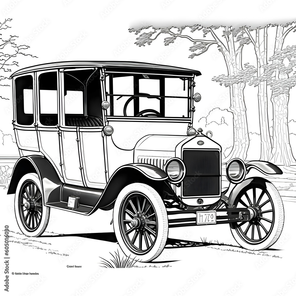 Ford Model T coloring page Stock Illustration Adobe Stock