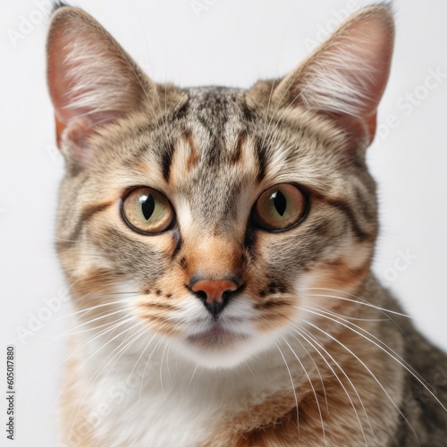 cat, kitten, animal, pet, isolated, feline, domestic, fur, white, cute, kitty, mammal, young, portrait, tabby, adorable, looking, gray, pets, paw, white background, grey, baby, eyes, funny © Enzo