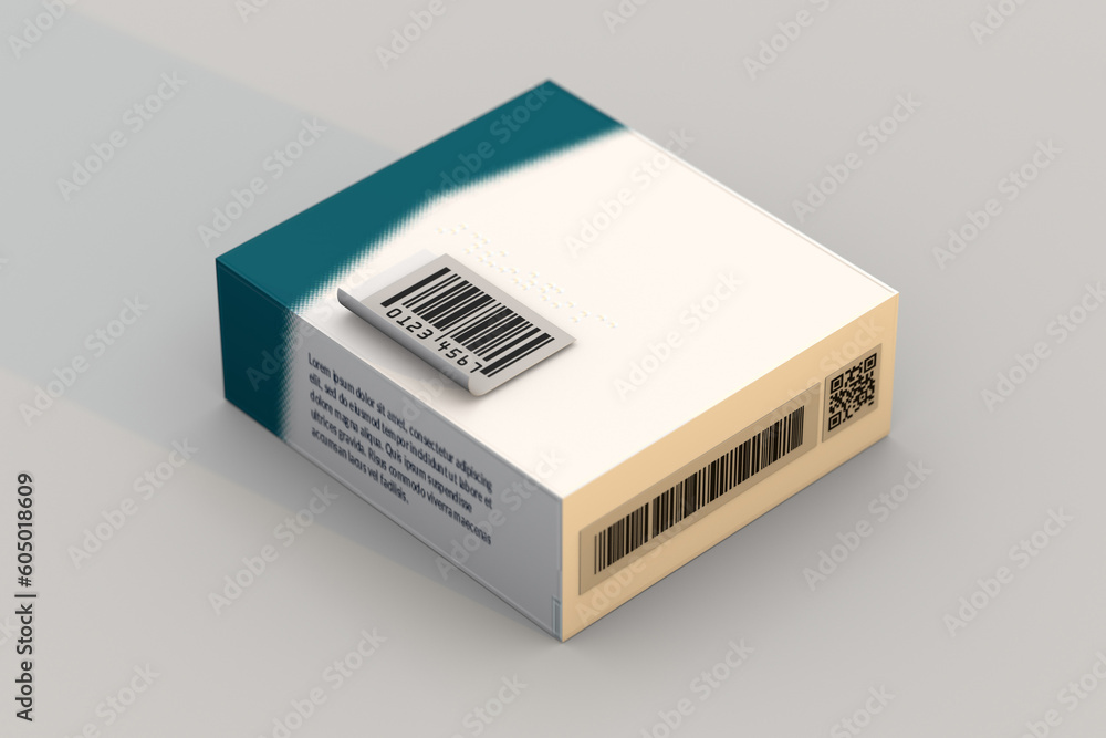 Label and bar pharma box Label and bar pharma box
