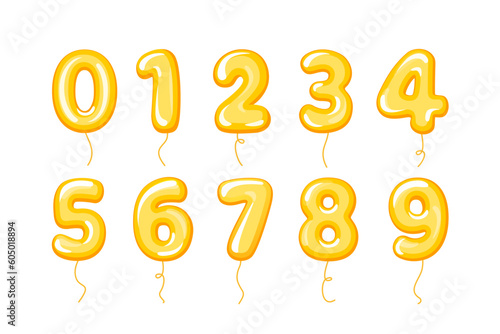 Colorful balloon number collection. Good for numbering anniversaries, birthday.