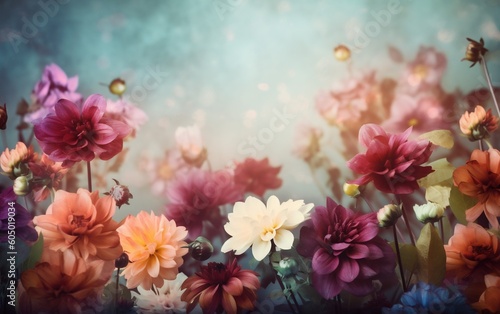 color watercolor valentine peonies blossom background pastel spring design flower floral. Generative AI.