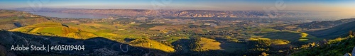 Fotografiet Panoramic View Of  Emek HaMaayanot Valley At Spring Time, Israel