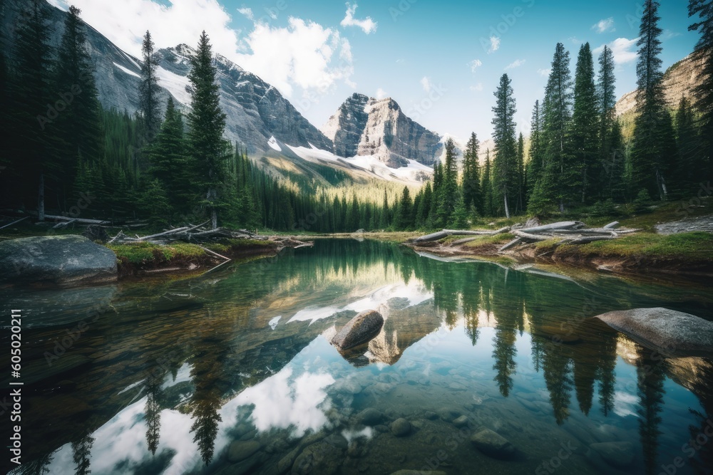 Lake in the Mountains | Majestic Peaks and Pristine Waters | AI Generative