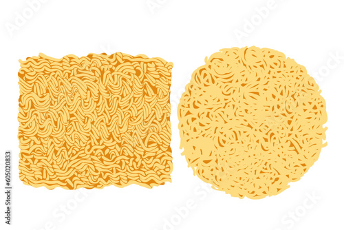 instant noodles cube isolated on white background, illustration ramen cubes or noodle for clip art, instant noodle rectangular block for fast food,	