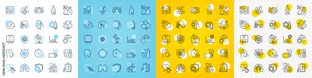 Vector icons set of Social distance, Umbrella and Covid test line icons pack for web with Vision board, Vaccine protection, Cleaning liquids outline icon. Quarantine, Coronavirus vaccine. Vector Vector icons set of Social distance, Umbrella and Covid test line icons pack for web with Vision board, Vaccine protection, Cleaning liquids outline icon. Quarantine, Coronavirus vaccine. Vector