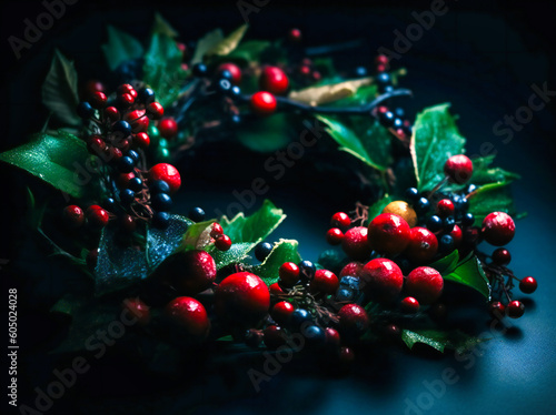 a christmas wreath made out of berries and herbs