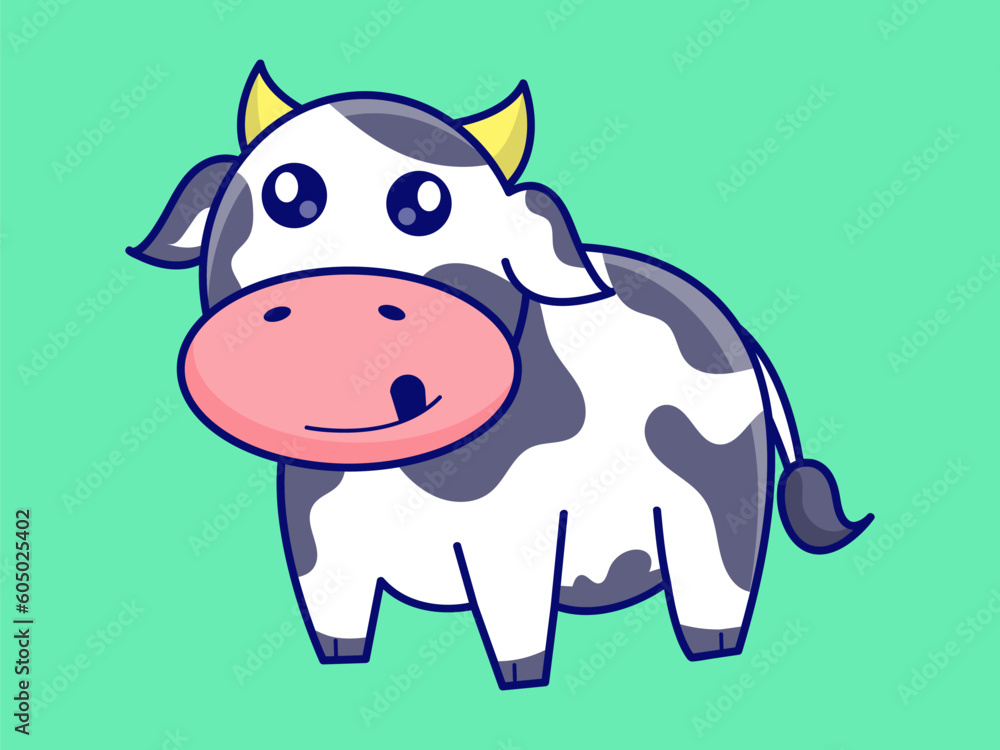 Naklejka premium Sacrificial Animal Vector Cartoon Character with Kawai Style