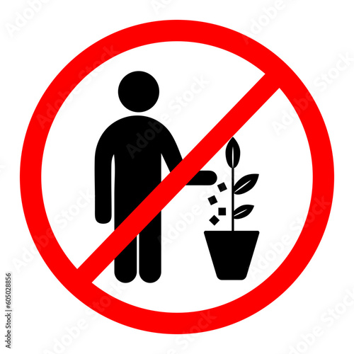 Do not littering sign. Sign do not litter in a flower pot. Vector