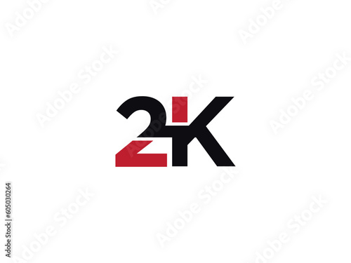 2K logo icon vector, minimalist 2k k2 number and letter logo