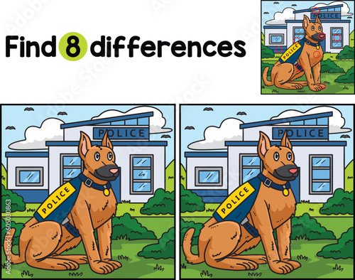 Police Dog Find The Differences