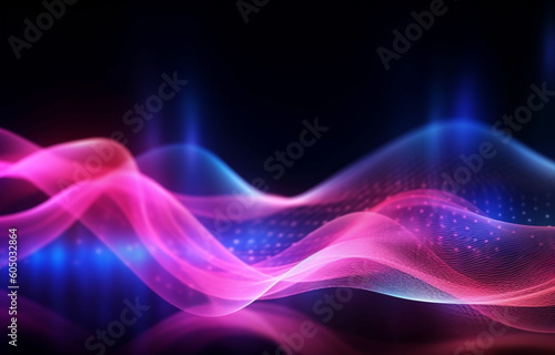 abstract futuristic background with pink blue neon wallpaper AI generative technology