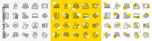 Outline Ship, Farsightedness and Teamwork line icons pack for web with Open door, Money, Electricity power line icon. Ice cream milkshake, Bacteria, Shopping bags pictogram icon. Vector
