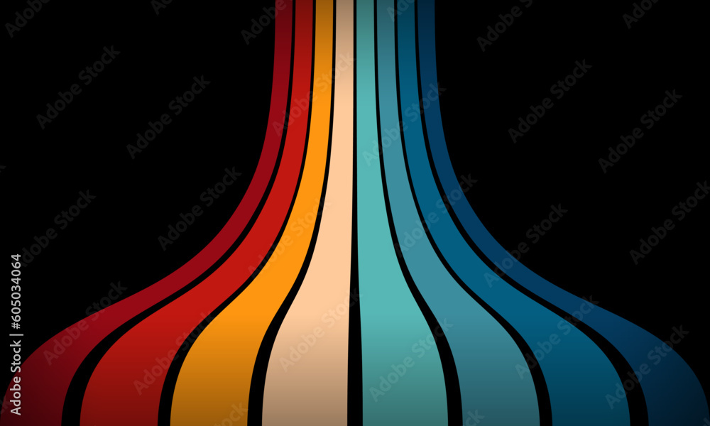 Vintage Striped Backgrounds, Posters, Banner Samples, Retro Colors from the 1970s 1900s, 70s, 80s, 90s. retro vintage 70s style stripes background poster lines. shapes vector design graphic 1980s