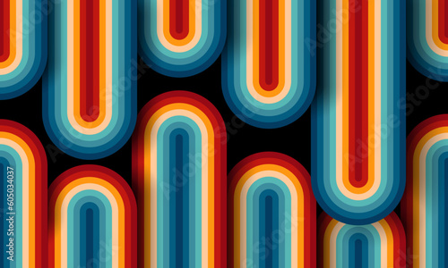 Vintage Striped Backgrounds, Posters, Banner Samples, Retro Colors from the 1970s 1900s, 70s, 80s, 90s. retro vintage 70s style stripes background poster lines. shapes vector design graphic 1980s