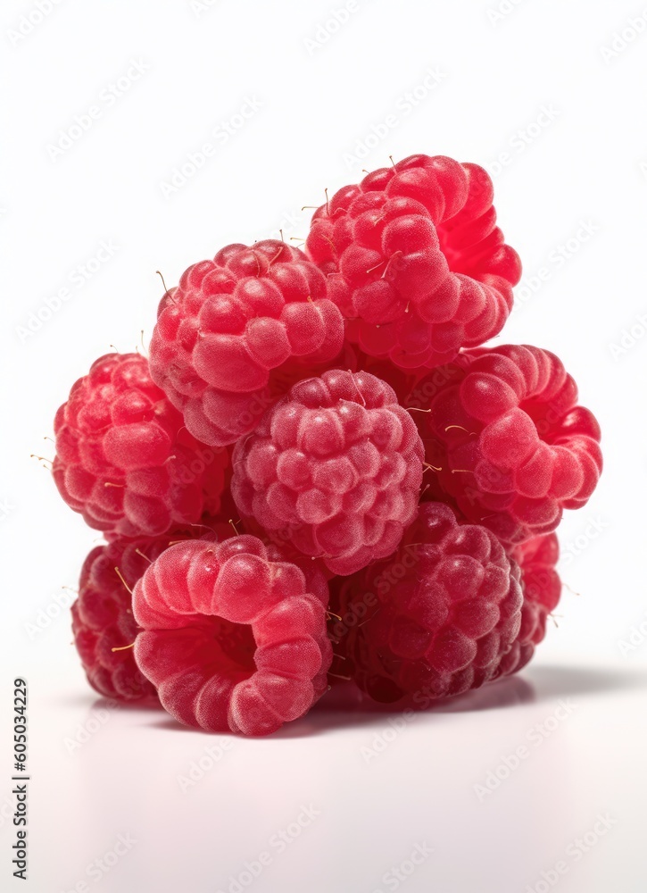raspberries on white background (Generative Ai) raspberries on white background (Generative Ai)