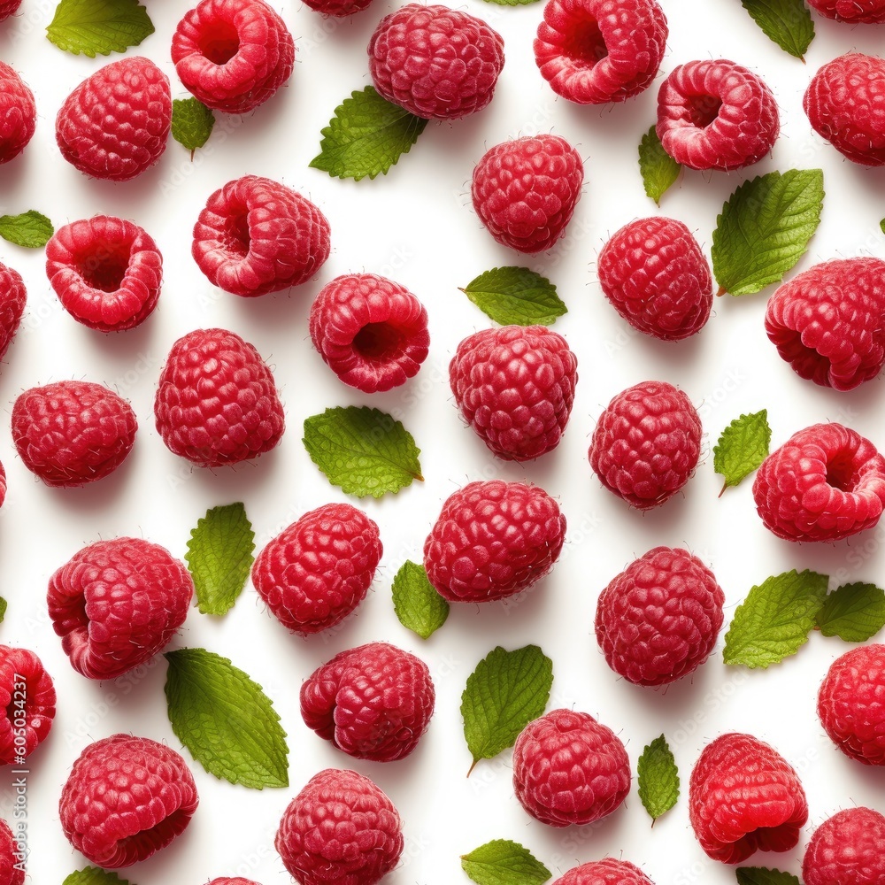 raspberries and leaves pattern (Generative Ai) raspberries and leaves pattern (Generative Ai)