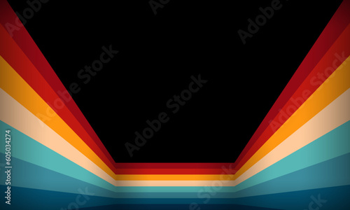 Vintage Striped Backgrounds, Posters, Banner Samples, Retro Colors from the 1970s 1900s, 70s, 80s, 90s. retro vintage 70s style stripes background poster lines. shapes vector design graphic 1980s