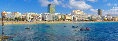 Panorama of the beach Las Canteras, Canary Islands.
