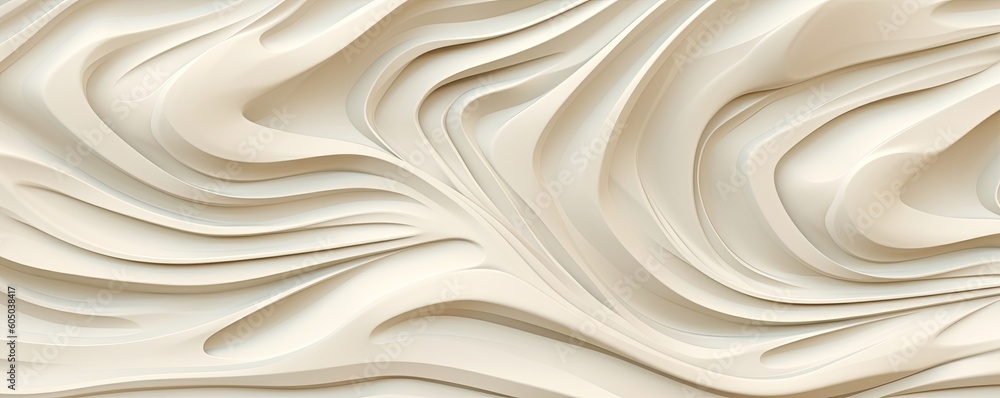 Obraz premium an ornamental Abstract Horizontal background, carved and engraved in ivory. Liquid flow texture. Fluid art Abtract-themed, photorealistic illustrations in JPG. 10:4 aspect. Generative ai