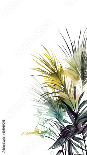 palms and pampas as a frame border  copyspace  generative ai