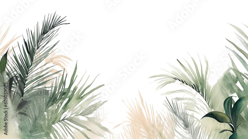 palms and pampas as a frame border  copyspace