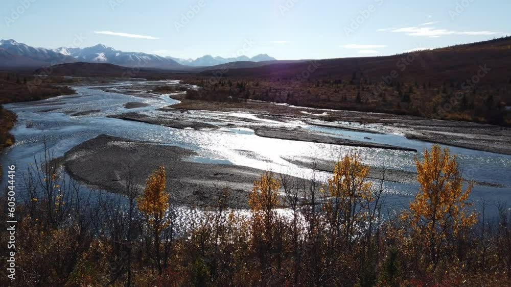 Denali national park Savage river Canyon trail view at fall Denali national park Savage river Canyon trail view at fall