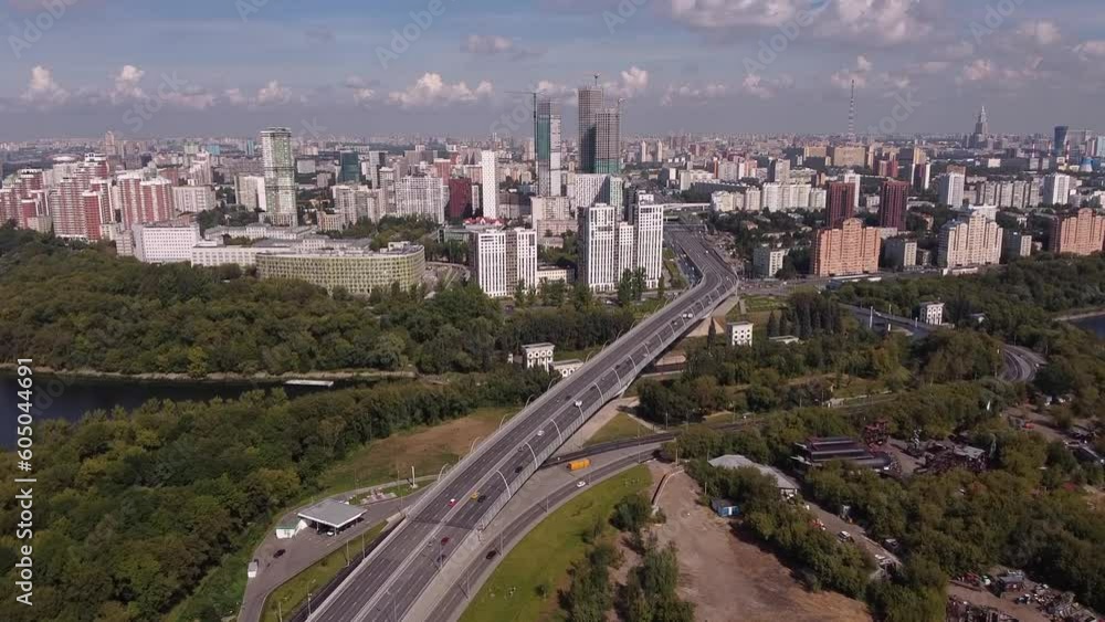 Air view of the green and tranquil sleeping area of Moscow. Ecological and green elite quarter of the Moscow district Air view of the green and tranquil sleeping area of Moscow. Ecological and green elite quarter of the Moscow district