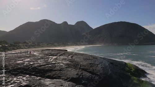 Itacoatiara Beach, Niteroi, Rio de Janeiro, Brasil Drone Long Shot photo