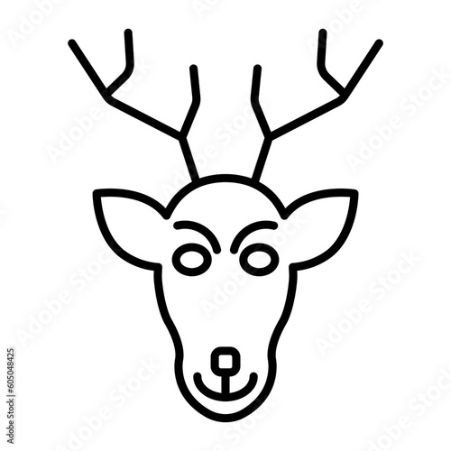Deer Thin Line Icon