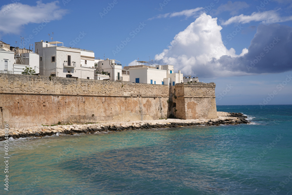 walls of old town of picturesque Monopoli, Puglia, Italy