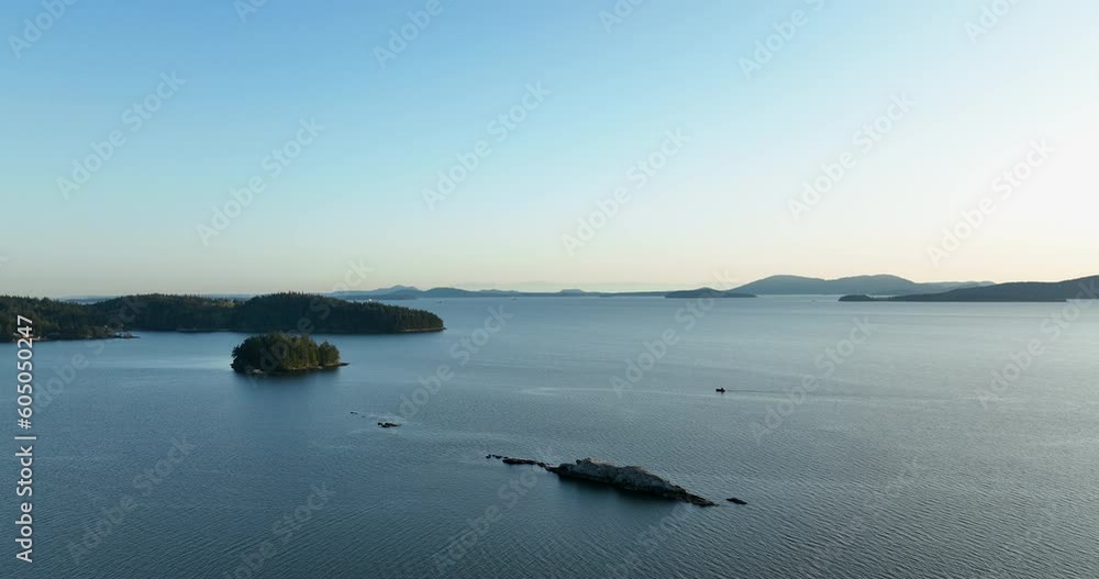 Small Islands in Bellingham Bay Washington Aerial Small Islands in Bellingham Bay Washington Aerial