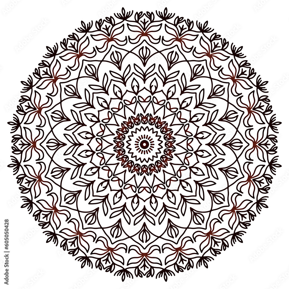 Mandala pattern abstract floral ornament