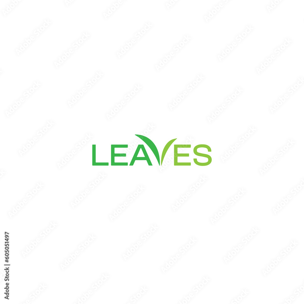 Green Leaves Flat vector logo design Green Leaves Flat vector logo design