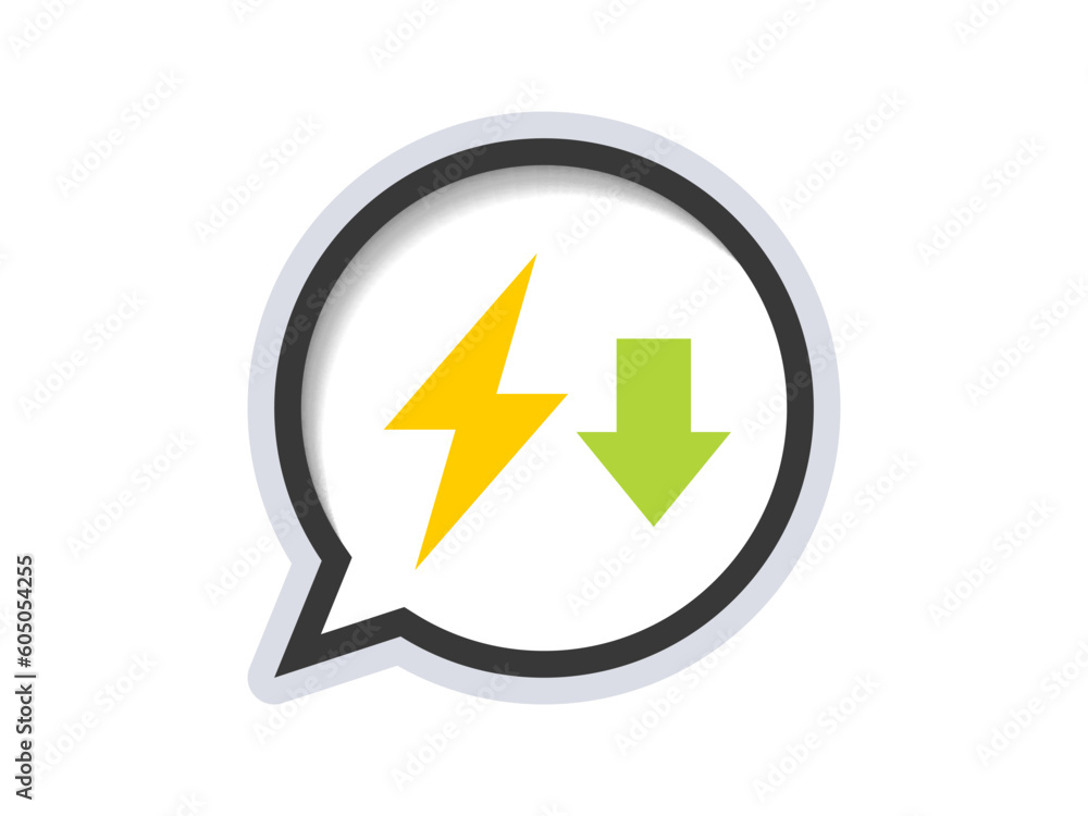 Reducing energy use icon. Clipart image isolated on white background Reducing energy use icon. Clipart image isolated on white background