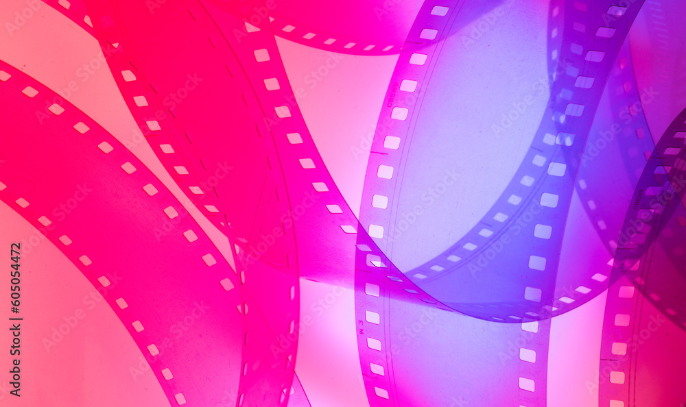 colored background with film strip