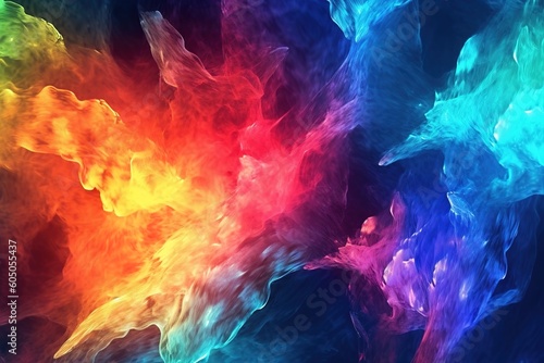 burning fire in colors