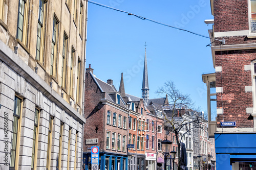 Utrecht, Netherlands - April 2, 2023: Classic architecture of the buildings in old town Utrecht
 photo