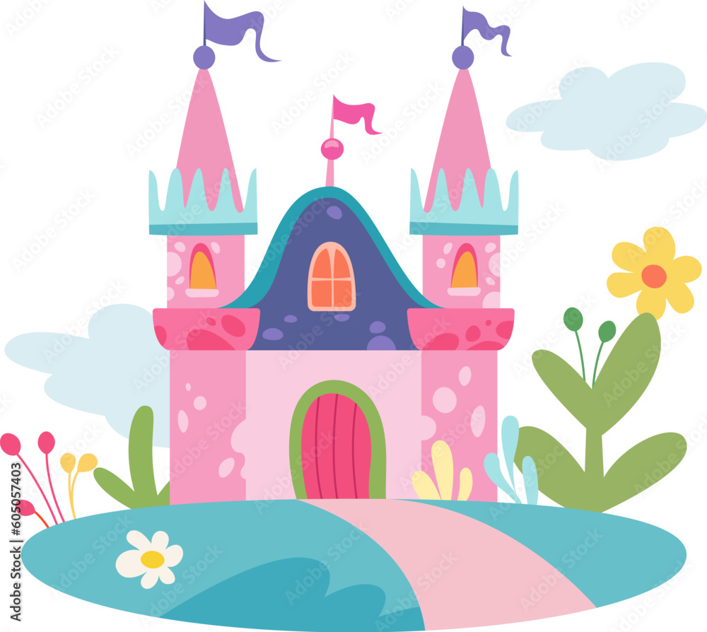 Fairytale Castle With Flags Fairytale Castle With Flags